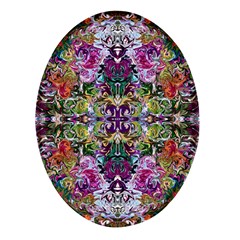 Spring Repeats Oval Glass Fridge Magnet (4 Pack) by kaleidomarblingart