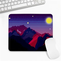 Abstract Landscape Sunrise Mountains Blue Sky Large Mousepad by Grandong