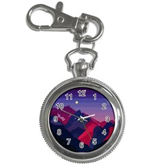 Abstract Landscape Sunrise Mountains Blue Sky Key Chain Watches by Grandong