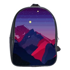 Abstract Landscape Sunrise Mountains Blue Sky School Bag (large) by Grandong