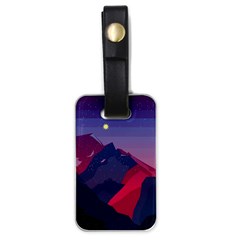 Abstract Landscape Sunrise Mountains Blue Sky Luggage Tag (one Side) by Grandong