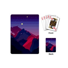 Abstract Landscape Sunrise Mountains Blue Sky Playing Cards Single Design (mini) by Grandong