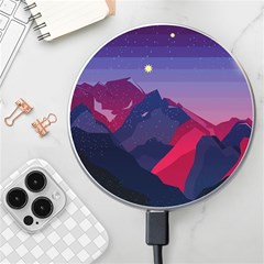 Abstract Landscape Sunrise Mountains Blue Sky Wireless Fast Charger(white) by Grandong