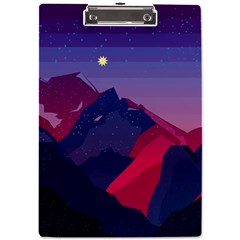 Abstract Landscape Sunrise Mountains Blue Sky A4 Acrylic Clipboard