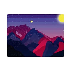 Abstract Landscape Sunrise Mountains Blue Sky Premium Plush Fleece Blanket (mini) by Grandong