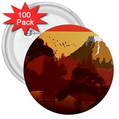 Japan Art Illustration 3  Buttons (100 Pack)  by Grandong