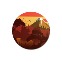 Japan Art Illustration Magnet 3  (round) by Grandong