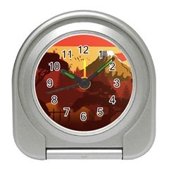 Japan Art Illustration Travel Alarm Clock by Grandong