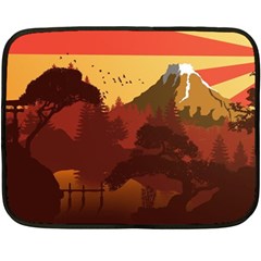 Japan Art Illustration Two Sides Fleece Blanket (mini) by Grandong