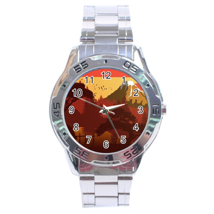 Japan Art Illustration Stainless Steel Analogue Watch