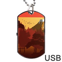 Japan Art Illustration Dog Tag Usb Flash (one Side) by Grandong