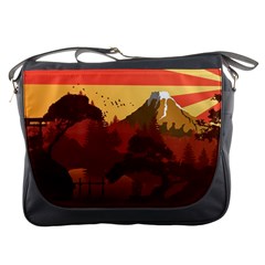 Japan Art Illustration Messenger Bag by Grandong