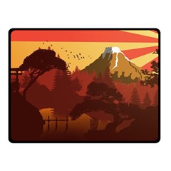 Japan Art Illustration Two Sides Fleece Blanket (small) by Grandong