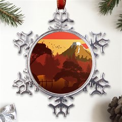 Japan Art Illustration Metal Large Snowflake Ornament by Grandong