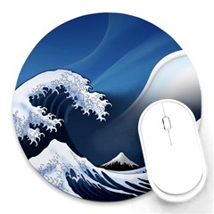 The Great Wave Off Kanagawa Round Mousepad