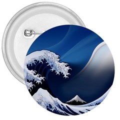 The Great Wave Off Kanagawa 3  Buttons