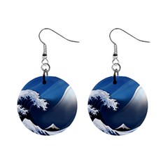 The Great Wave Off Kanagawa Mini Button Earrings