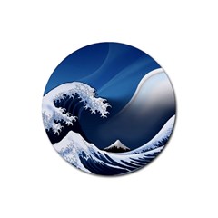 The Great Wave Off Kanagawa Rubber Coaster (round) by Grandong