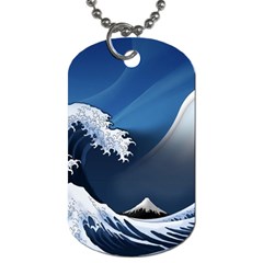 The Great Wave Off Kanagawa Dog Tag (one Side) by Grandong