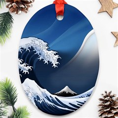 The Great Wave Off Kanagawa Oval Ornament (two Sides)