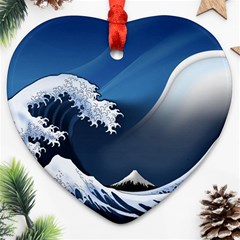 The Great Wave Off Kanagawa Heart Ornament (two Sides)