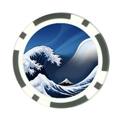 The Great Wave Off Kanagawa Poker Chip Card Guard