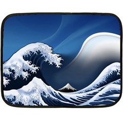 The Great Wave Off Kanagawa Two Sides Fleece Blanket (mini)