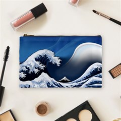 The Great Wave Off Kanagawa Cosmetic Bag (medium) by Grandong