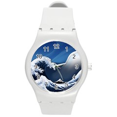 The Great Wave Off Kanagawa Round Plastic Sport Watch (m) by Grandong