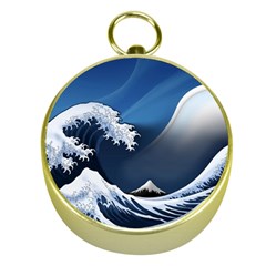 The Great Wave Off Kanagawa Gold Compasses