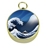 The Great Wave Off Kanagawa Gold Compasses Front