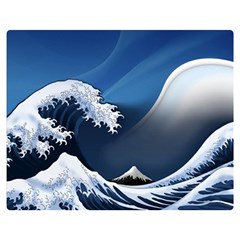 The Great Wave Off Kanagawa Two Sides Premium Plush Fleece Blanket (medium)