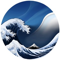 The Great Wave Off Kanagawa Wooden Puzzle Round by Grandong