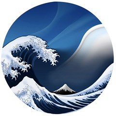 The Great Wave Off Kanagawa Wooden Bottle Opener (round)