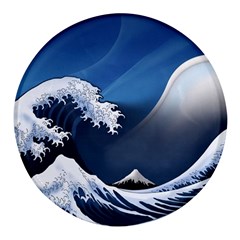 The Great Wave Off Kanagawa Round Glass Fridge Magnet (4 Pack) by Grandong