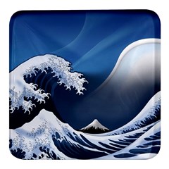 The Great Wave Off Kanagawa Square Glass Fridge Magnet (4 Pack) by Grandong