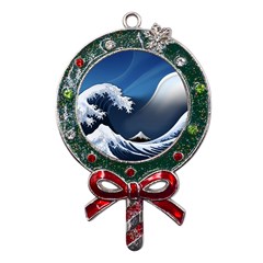 The Great Wave Off Kanagawa Metal X mas Lollipop With Crystal Ornament by Grandong