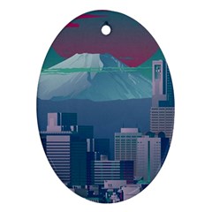 The Sun City Tokyo Japan Volcano Kyscrapers Building Ornament (oval) by Grandong