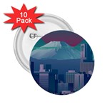 The Sun City Tokyo Japan Volcano Kyscrapers Building 2.25  Buttons (10 pack)  Front