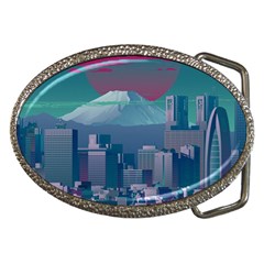 The Sun City Tokyo Japan Volcano Kyscrapers Building Belt Buckles