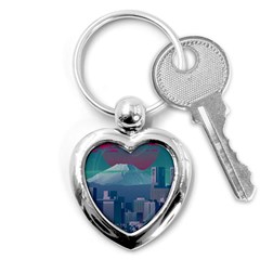 The Sun City Tokyo Japan Volcano Kyscrapers Building Key Chain (heart) by Grandong