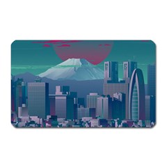 The Sun City Tokyo Japan Volcano Kyscrapers Building Magnet (rectangular)