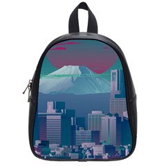 The Sun City Tokyo Japan Volcano Kyscrapers Building School Bag (small)