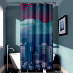 The Sun City Tokyo Japan Volcano Kyscrapers Building Shower Curtain 36  X 72  (stall)  by Grandong