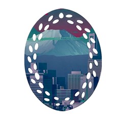 The Sun City Tokyo Japan Volcano Kyscrapers Building Ornament (oval Filigree) by Grandong