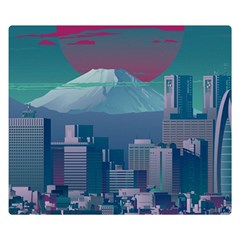 The Sun City Tokyo Japan Volcano Kyscrapers Building Two Sides Premium Plush Fleece Blanket (small) by Grandong