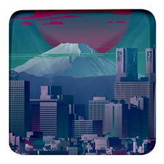 The Sun City Tokyo Japan Volcano Kyscrapers Building Square Glass Fridge Magnet (4 Pack) by Grandong