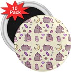 Beautiful Beauty Cartoon Cat 3  Magnets (10 pack)  Front