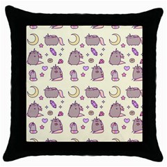 Beautiful Beauty Cartoon Cat Throw Pillow Case (black) by Grandong