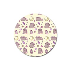 Beautiful Beauty Cartoon Cat Magnet 3  (round) by Grandong